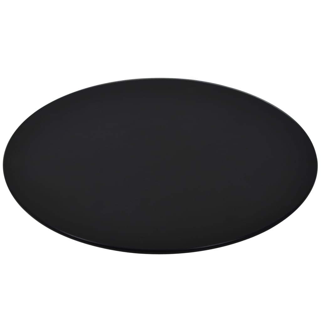 vidaXL Table Top | Black | Tempered Glass | 600 mm Diameter | Heat-resistant