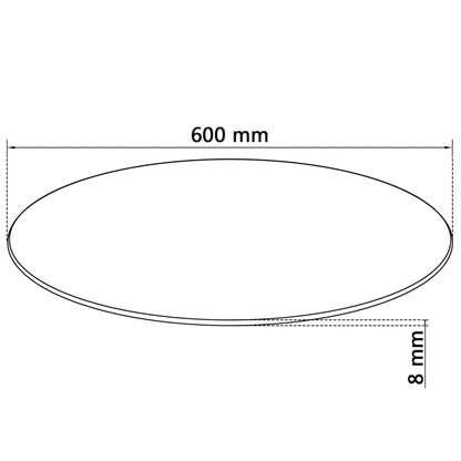 vidaXL Table Top | Black | Tempered Glass | 600 mm Diameter | Heat-resistant