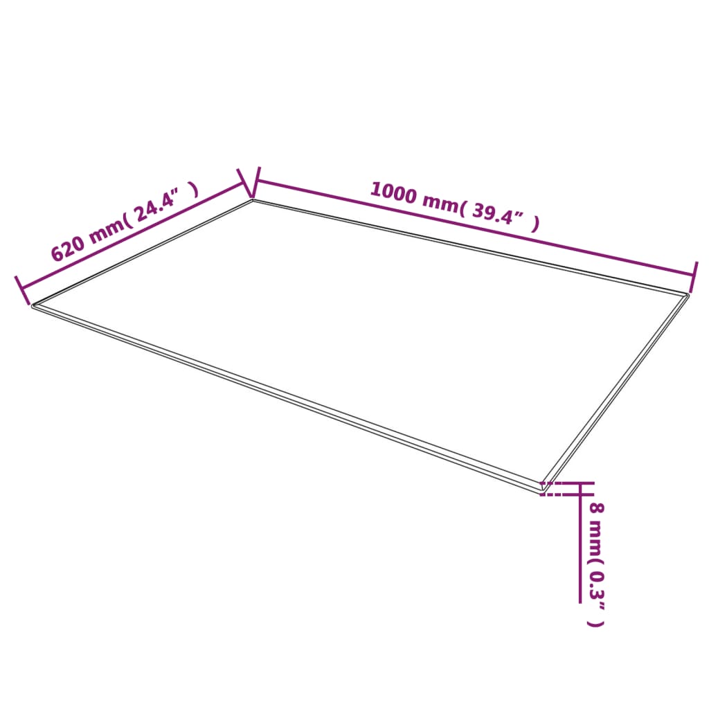 vidaXL Table Top | Black | Tempered Glass | Large | Durable | Table Top