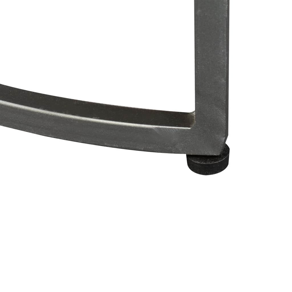 vidaXL Side Table | Brown | Solid mango wood top, wrought iron legs