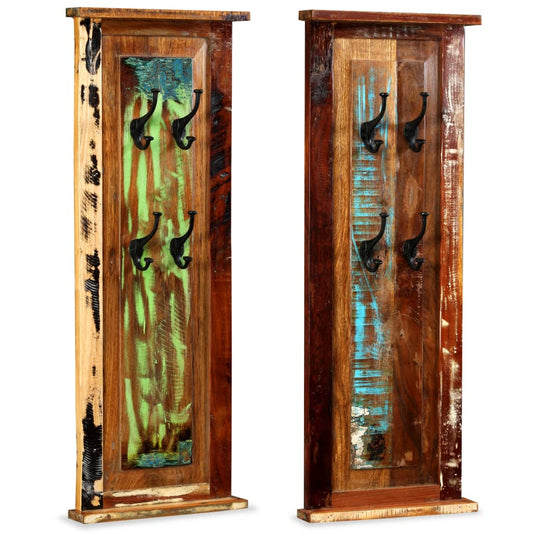 244588 vidaXL Coat Racks 2 pcs Solid Reclaimed Wood 38x100 cm