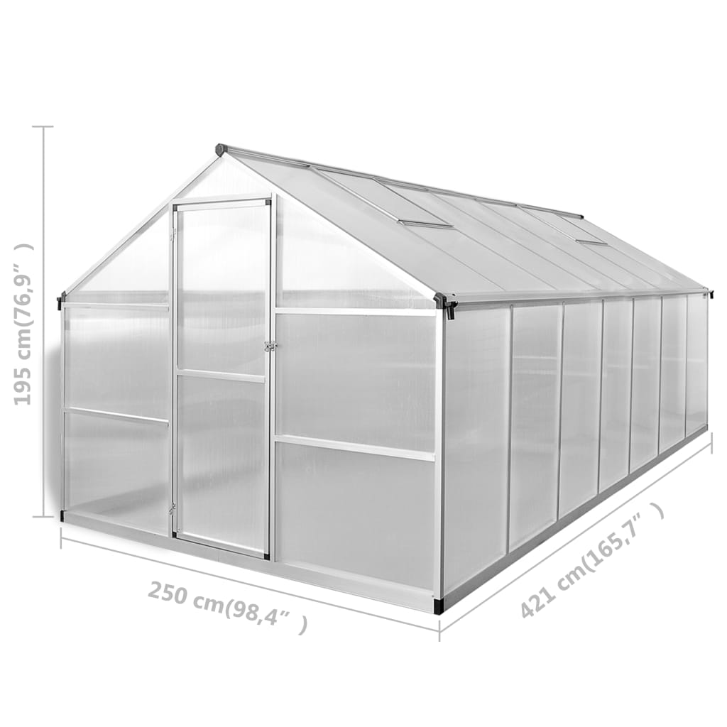 vidaXL Greenhouse | Transparent | Aluminium | Large | UV-resistant materials