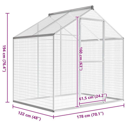 vidaXL Outdoor Aviary Aluminium 178x122x194 cm
