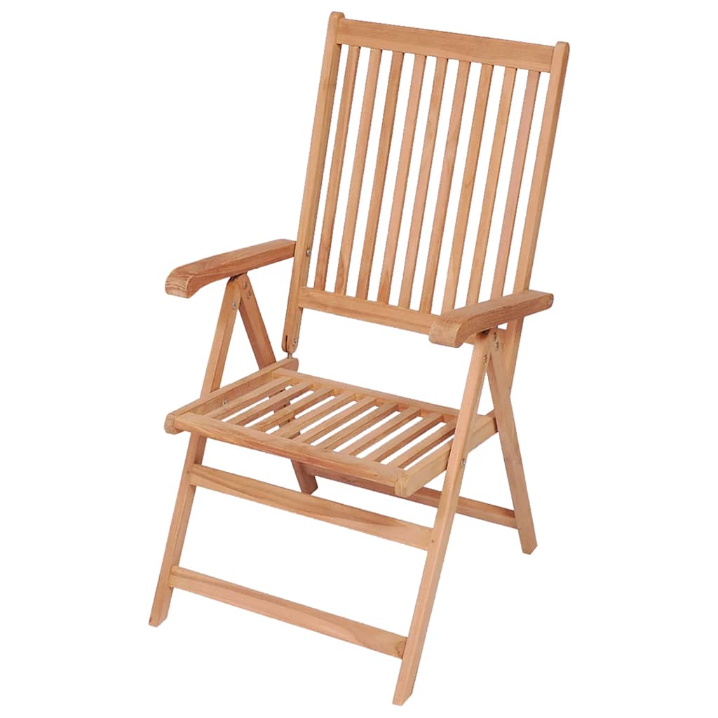 vidaXL Reclining Folding Chairs 2 pcs Solid Teak Wood