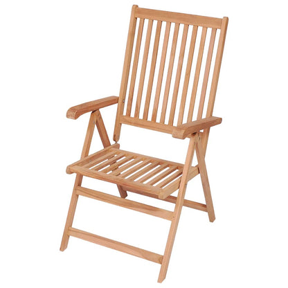 vidaXL Reclining Folding Chairs 2 pcs Solid Teak Wood