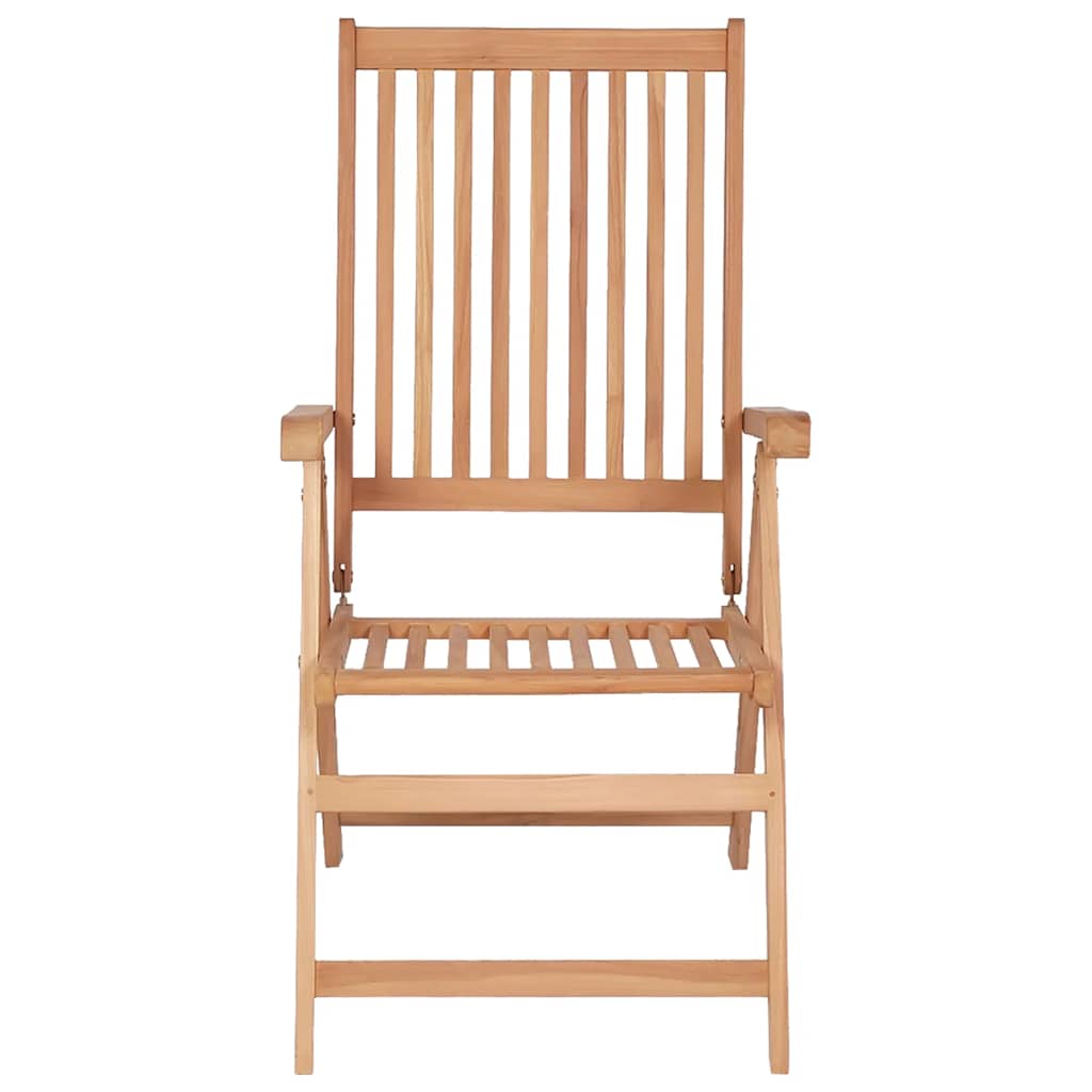 vidaXL Reclining Folding Chairs 2 pcs Solid Teak Wood