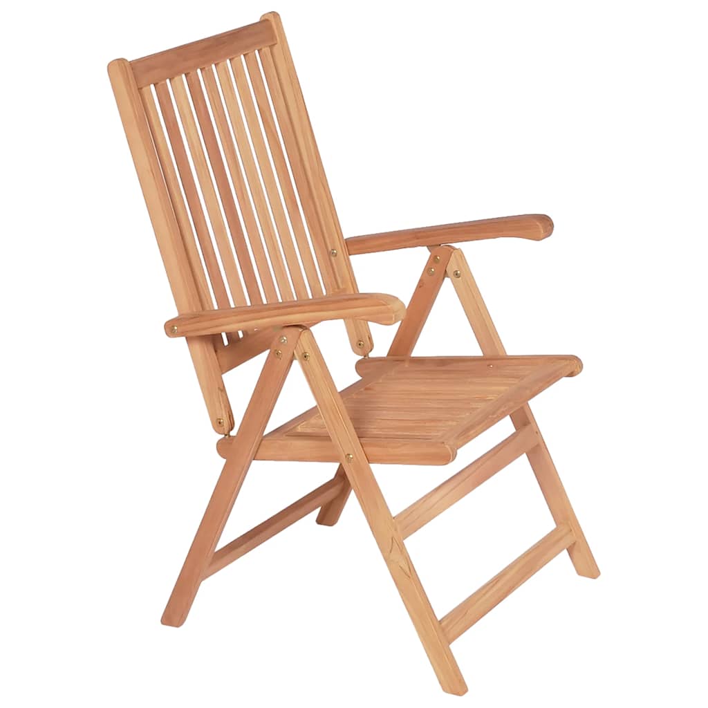 vidaXL Reclining Folding Chairs 2 pcs Solid Teak Wood