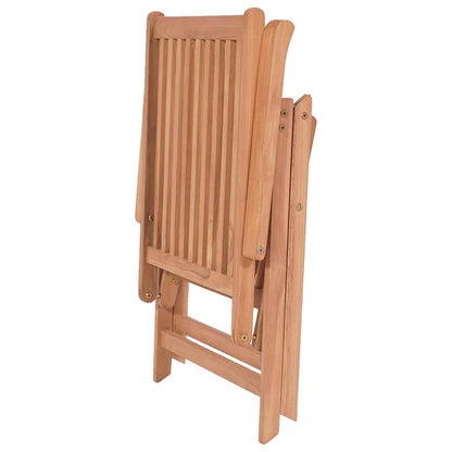 vidaXL Reclining Folding Chairs 2 pcs Solid Teak Wood