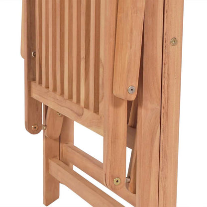 vidaXL Reclining Folding Chairs 2 pcs Solid Teak Wood