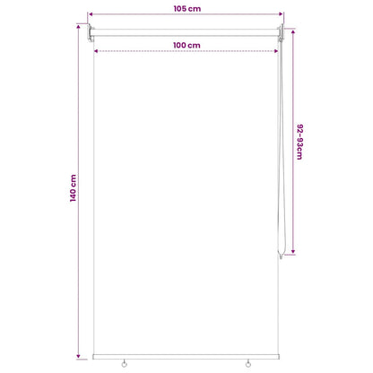 vidaXL Outdoor Roller Blind 105(W)x140(H) cm Beige
