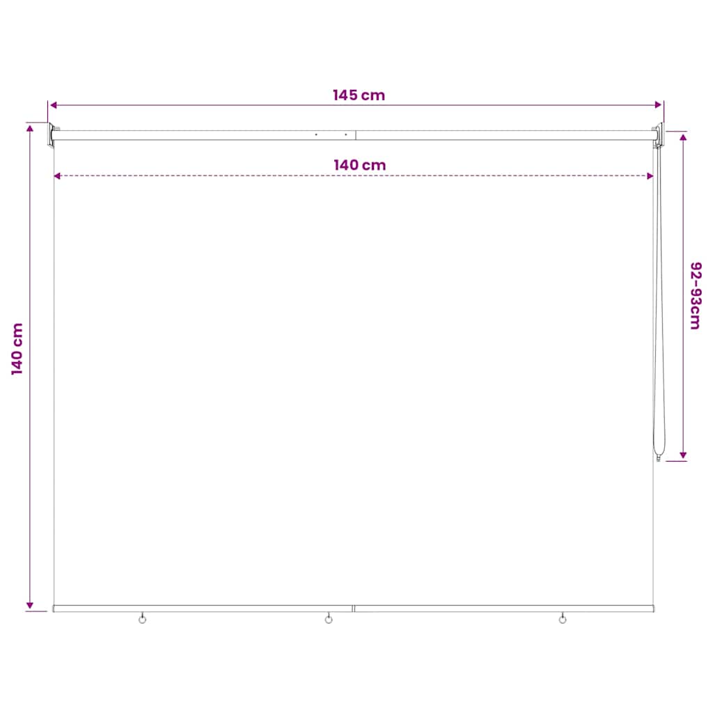 vidaXL Outdoor Roller Blind 145(W)x140(H) cm Beige