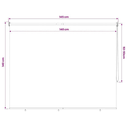 vidaXL Outdoor Roller Blind 145(W)x140(H) cm Beige