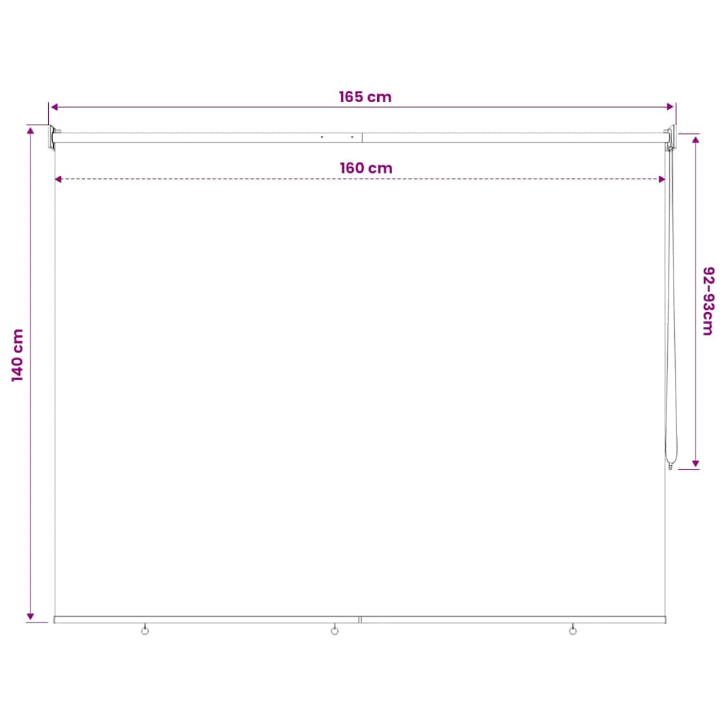 43419 vidaXL Outdoor Roller Blind 160x140 cm Beige