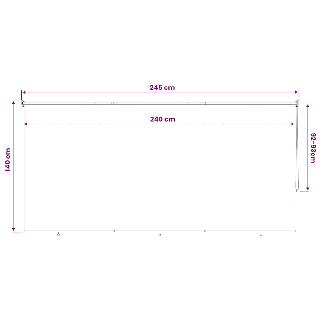 43423 vidaXL Outdoor Roller Blind 240x140 cm Beige
