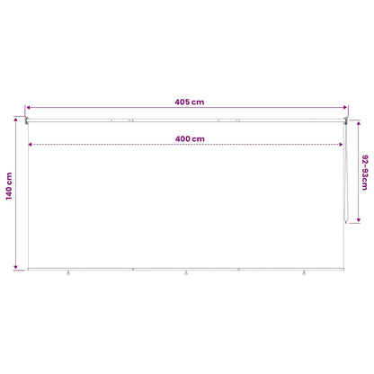 vidaXL Outdoor Roller Blind 405(W)x140(H) cm Beige
