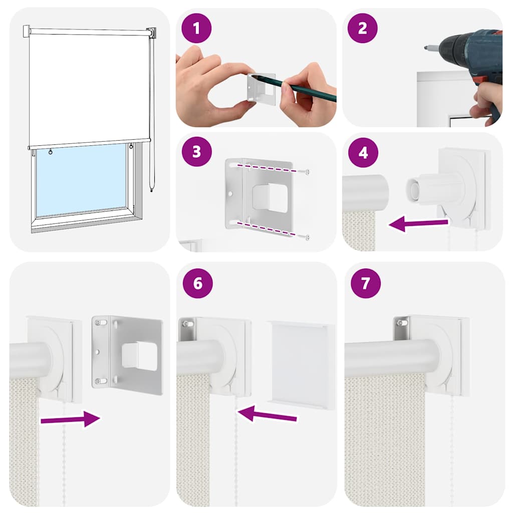 vidaXL Outdoor Roller Blind 145(W)x230(H) cm Cream