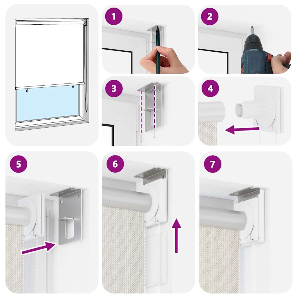 vidaXL Outdoor Roller Blind 145(W)x230(H) cm Cream