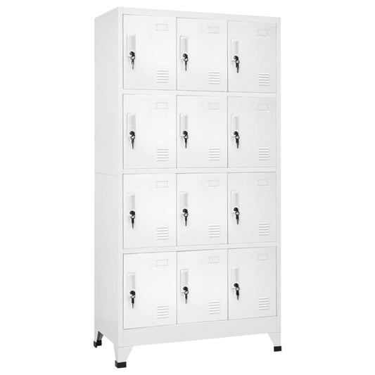 vidaXL Locker | Grey | Steel | Large | Lockers | Rectangular | Industrial