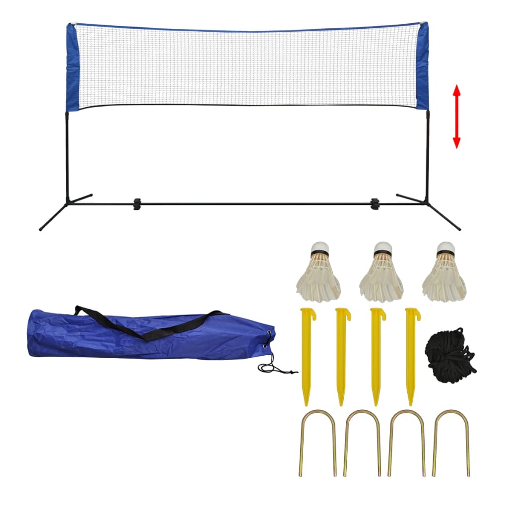 91307 vidaXL Badminton Net Set with Shuttlecocks 300x155 cm