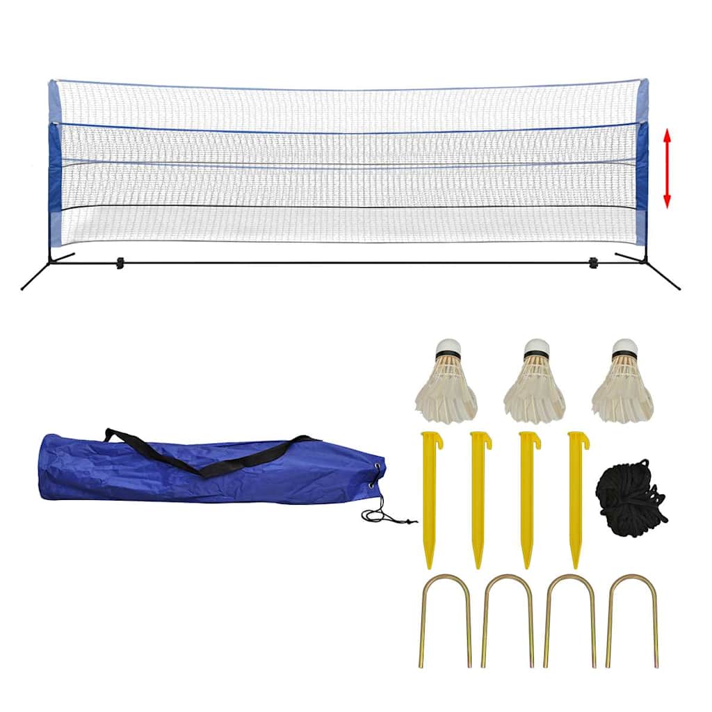 91308 vidaXL Badminton Net Set with Shuttlecocks 500x155 cm