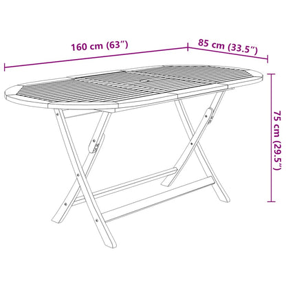 vidaXL 9 Piece Folding Outdoor Dining Set Solid Acacia Wood