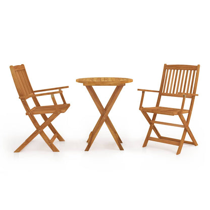 vidaXL Outdoor Bistro Set | Brown | Acacia wood | Compact | Foldable