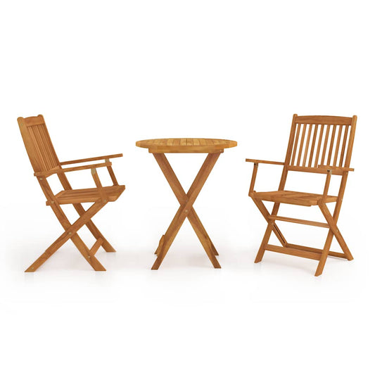 vidaXL Outdoor Bistro Set | Brown | Acacia wood | Compact | Foldable
