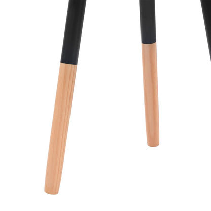 vidaXL Side Table | Set of 2 | Black | Solid pinewood legs, MDF top | Small
