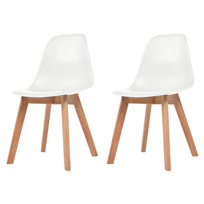 vidaXL Dining Chairs 2 pcs White Plastic