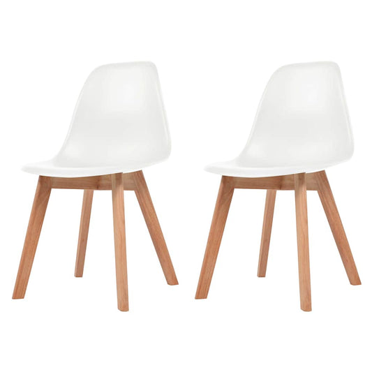vidaXL Dining Chairs 2 pcs White Plastic