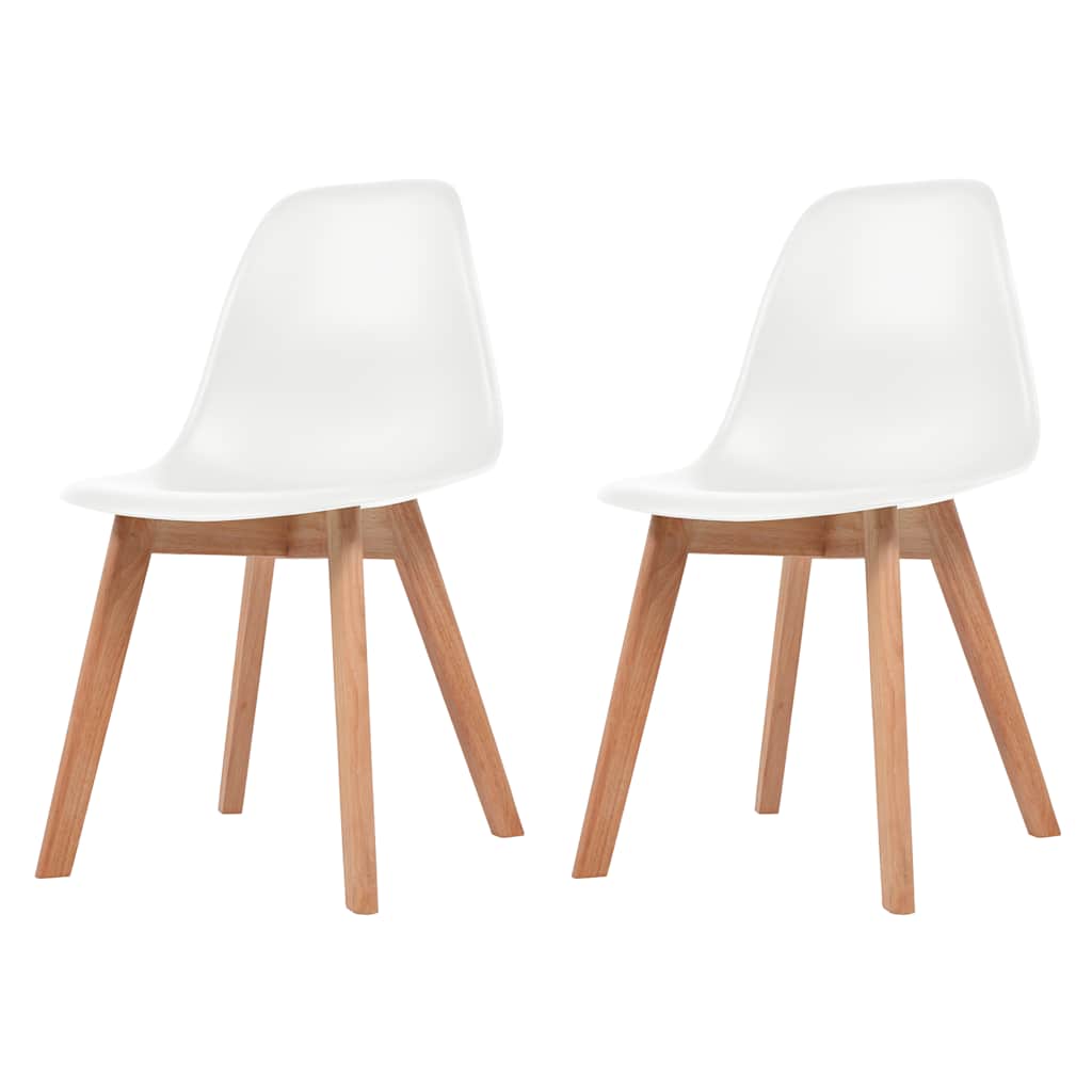 vidaXL Dining Chairs 2 pcs White Plastic