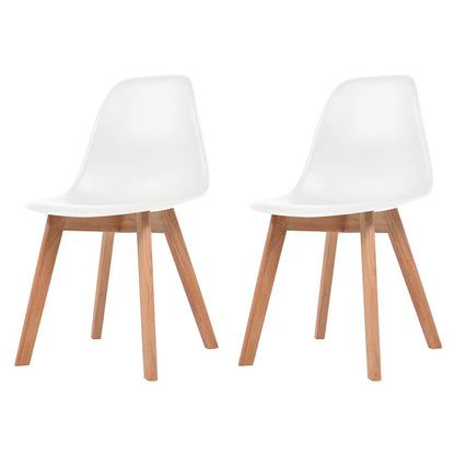 vidaXL Dining Chairs 2 pcs White Plastic