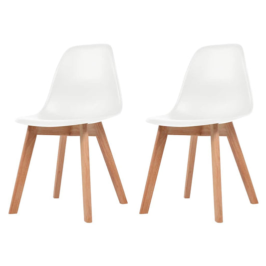 vidaXL Dining Chairs 2 pcs White Plastic