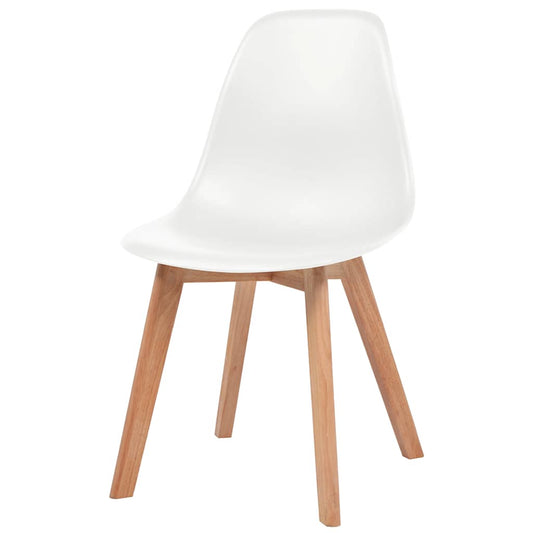 vidaXL Dining Chairs 2 pcs White Plastic