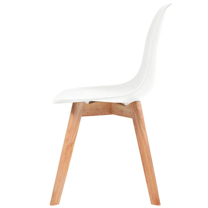 vidaXL Dining Chairs 2 pcs White Plastic