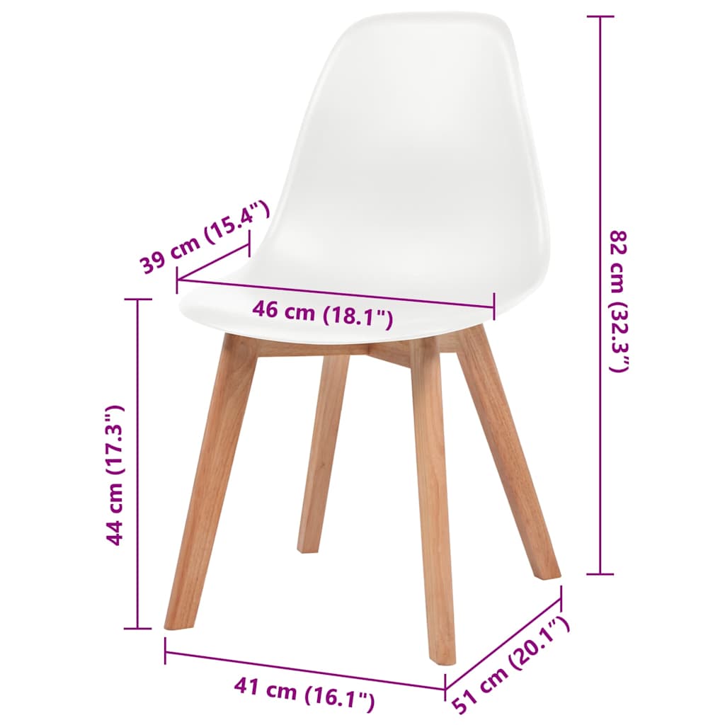 vidaXL Dining Chairs 2 pcs White Plastic