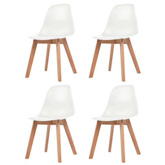 vidaXL Dining Chairs 4 pcs White Plastic