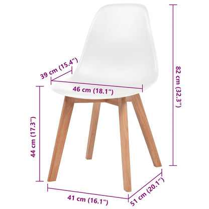 vidaXL Dining Chairs 4 pcs White Plastic