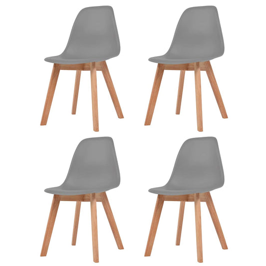 vidaXL Dining Chairs 4 pcs Grey Plastic