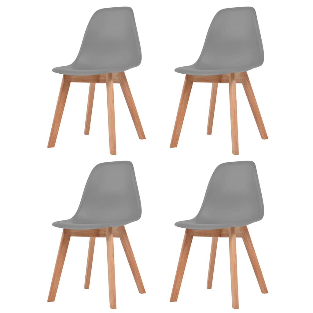vidaXL Dining Chairs 4 pcs Grey Plastic