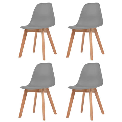 vidaXL Dining Chairs 4 pcs Grey Plastic