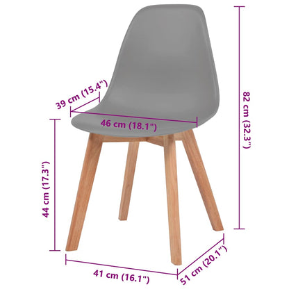 vidaXL Dining Chairs 6 pcs Grey Plastic