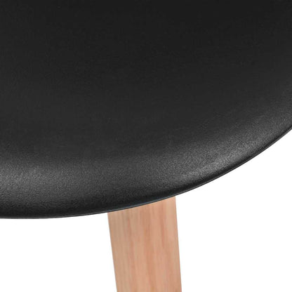 vidaXL Dining Chairs 4 pcs Black Plastic