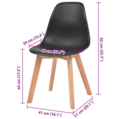 vidaXL Dining Chairs 4 pcs Black Plastic