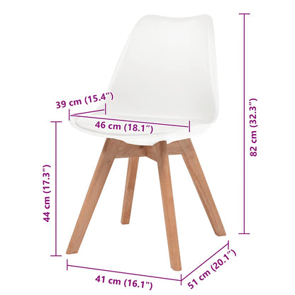 vidaXL Dining Chairs 2 pcs White Plastic