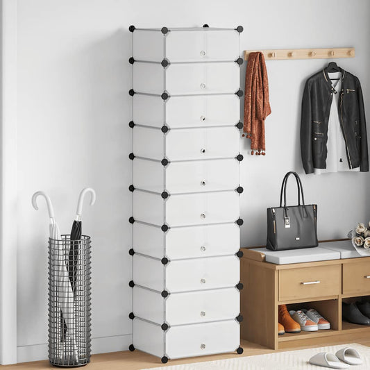 vidaXL Shoe Organiser | White | Plastic panels, Steel frames | Shoe Organiser