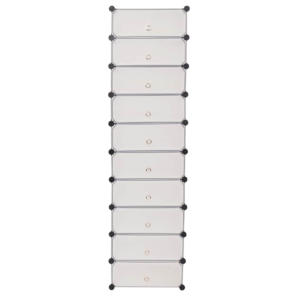 vidaXL Shoe Organiser | White | Plastic panels, Steel frames | Shoe Organiser