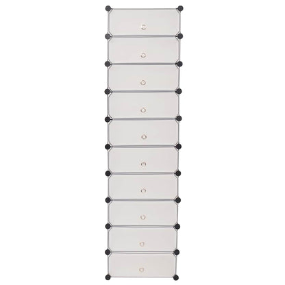 vidaXL Shoe Organiser | White | Plastic panels, Steel frames | Shoe Organiser