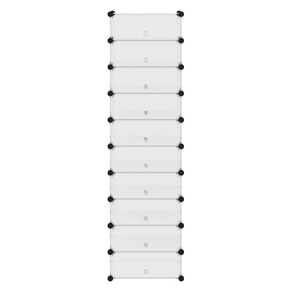 vidaXL Shoe Organiser | White | Plastic panels, Steel frames | Shoe Organiser