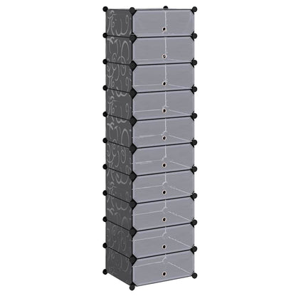 244920 vidaXL Interlocking Shoe Organiser with 10 Compartments Black
